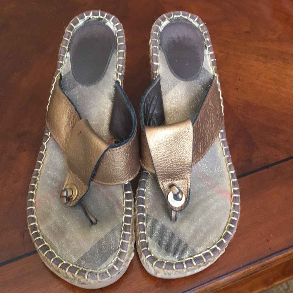 Authentic Bronze Burberry Wedges